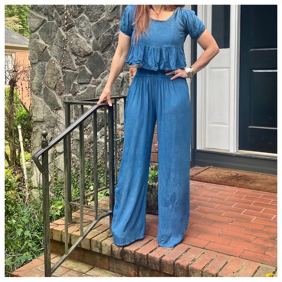 15 Boho Fabulous 2 Piece Wide Leg Pants And Top set - Picture 5 of 7
